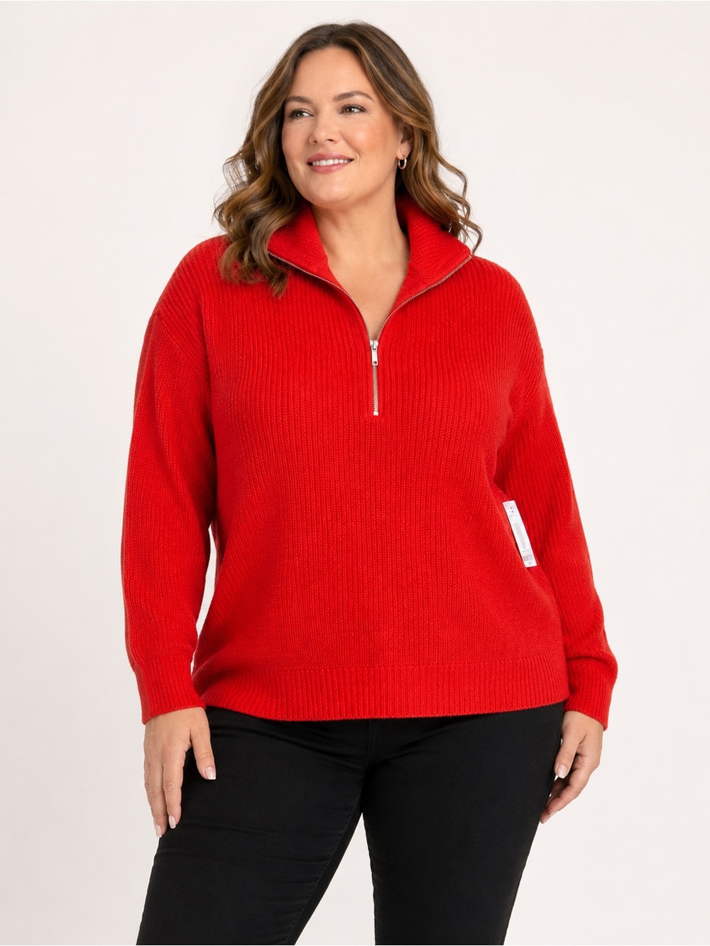Women’s XXL Half-Zip Sweater Crossfire Red Vince CAMUTO